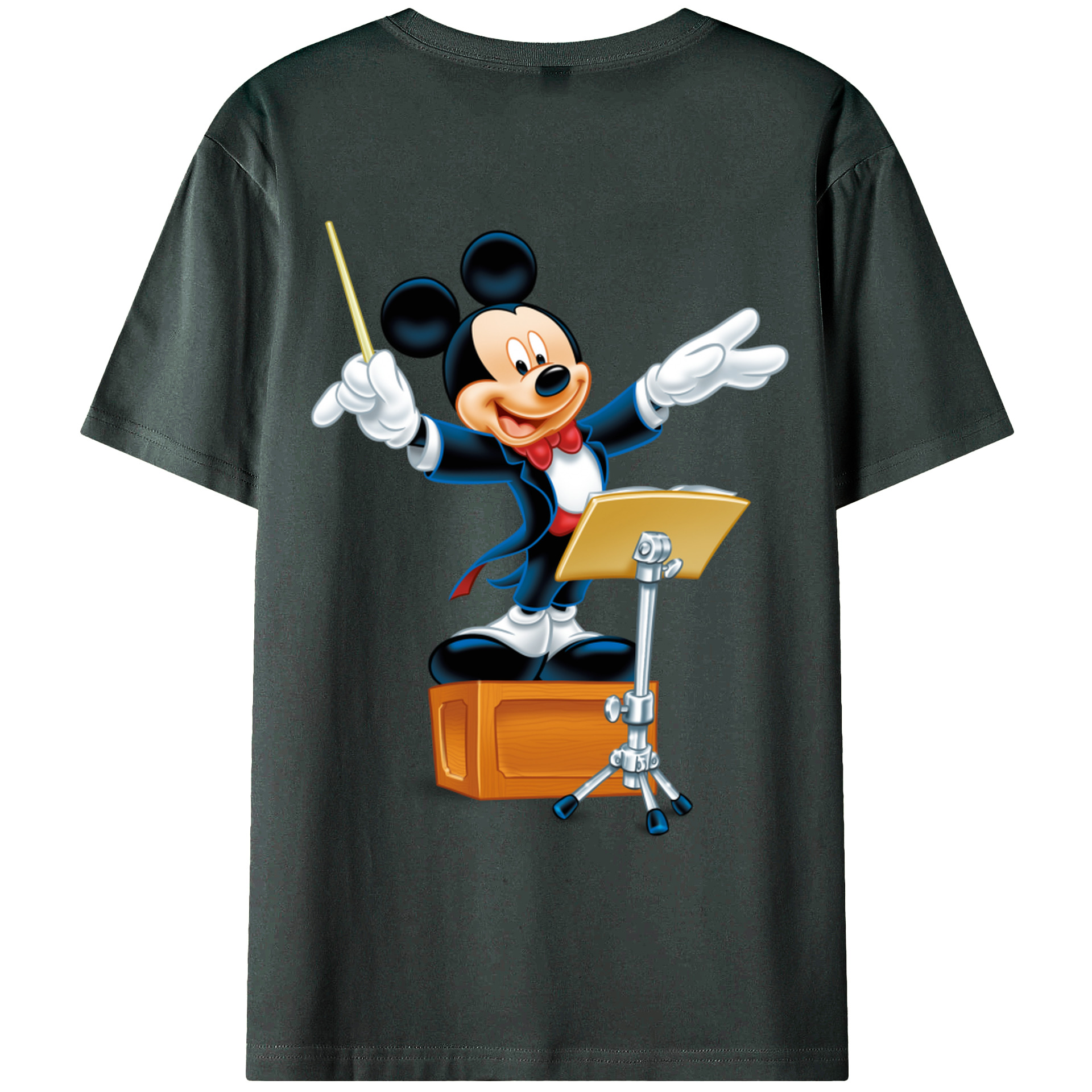 ミッキーマウス Mickey Mouse 綿100％ メンズ半袖Tシャツ（バックプリント） 通気性